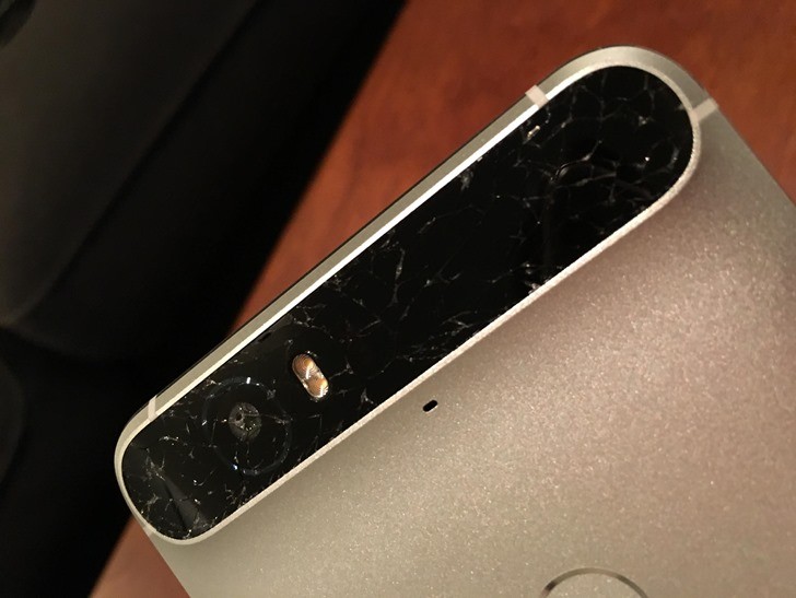 Nexus 6P rear glass panel cracked