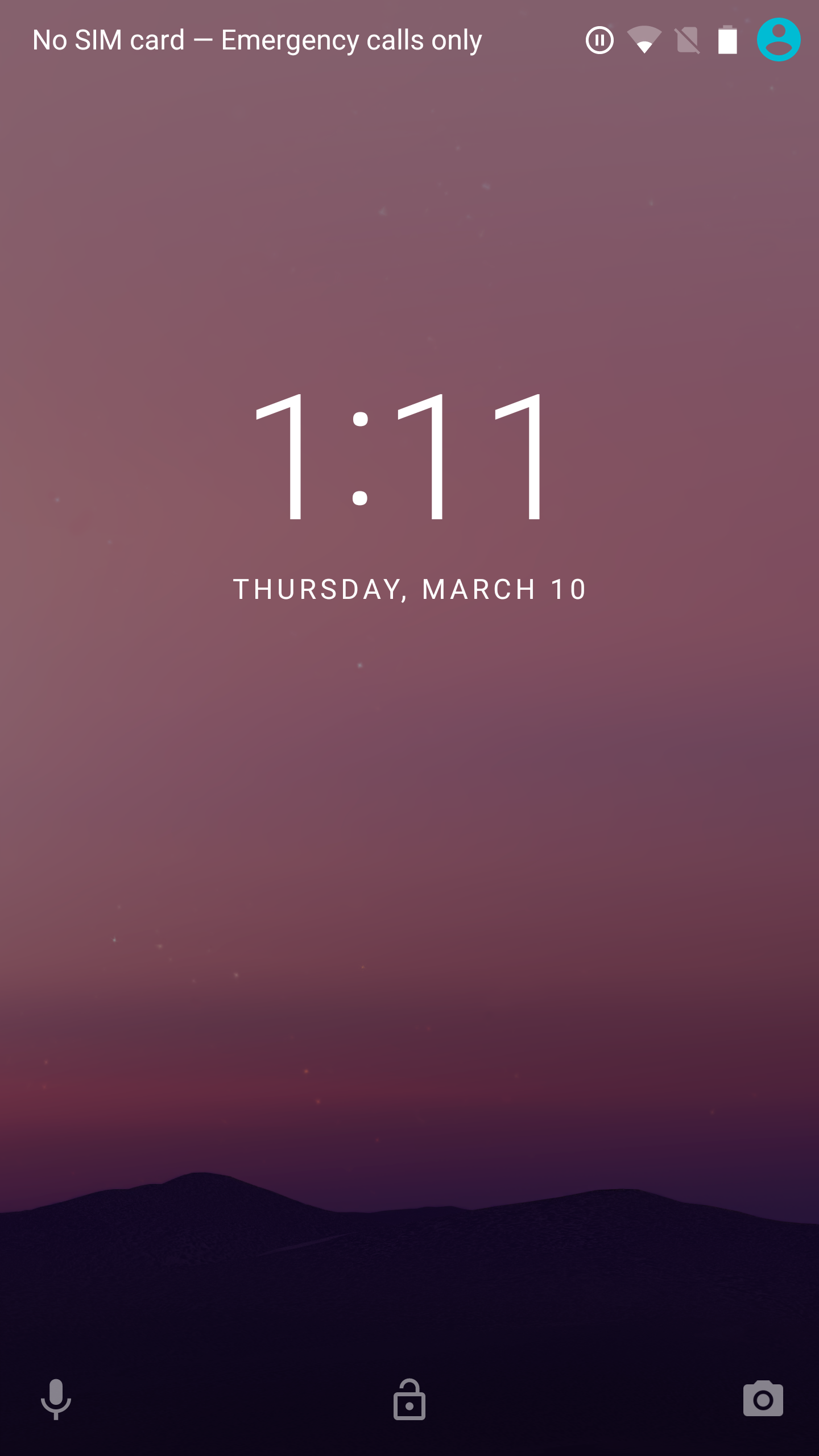 Stock Android N lock screen