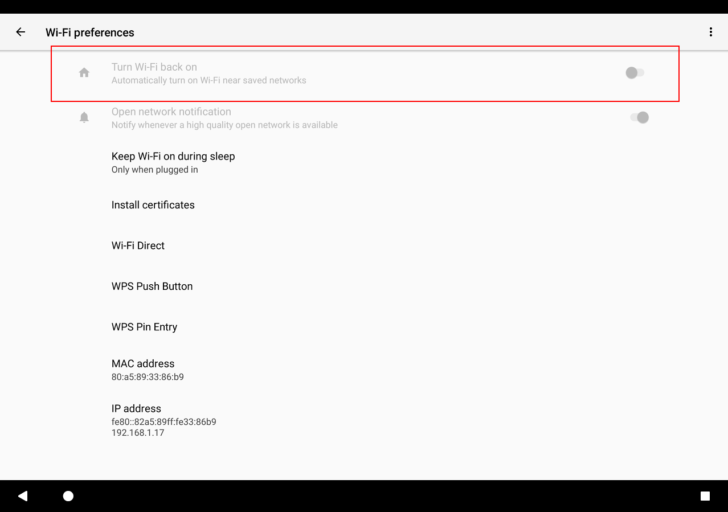 Android O Turn Wifi on