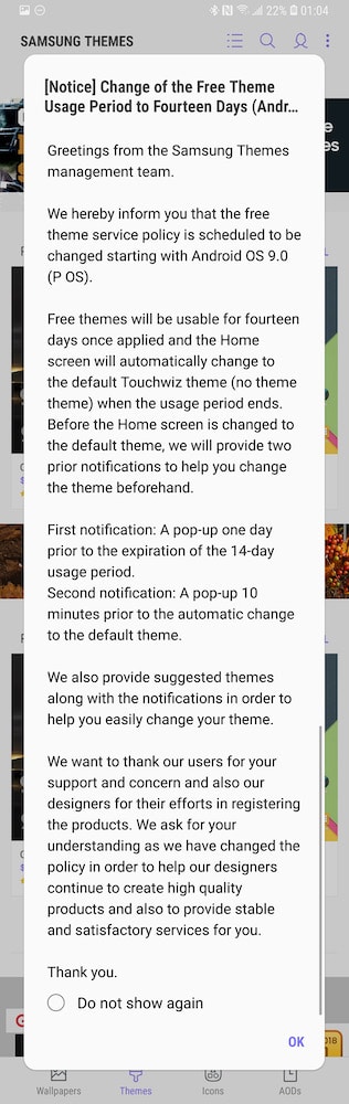 Samsung nomorefreethemes