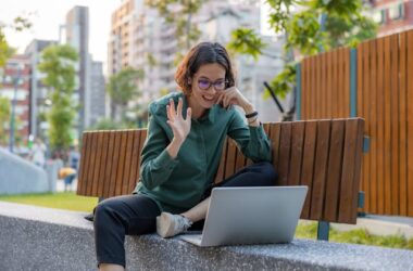 Woman on a video call | Photo by Resume Genius